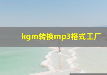 kgm转换mp3格式工厂