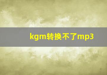 kgm转换不了mp3