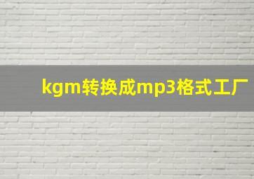 kgm转换成mp3格式工厂