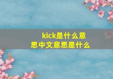 kick是什么意思中文意思是什么