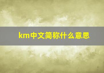 km中文简称什么意思