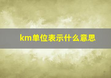 km单位表示什么意思