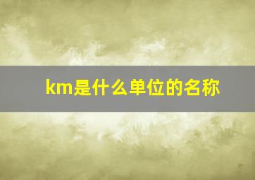 km是什么单位的名称