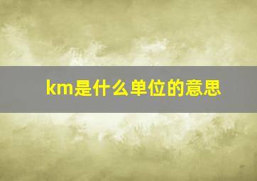 km是什么单位的意思