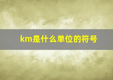 km是什么单位的符号