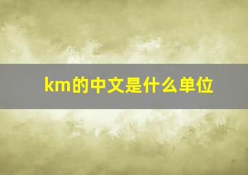 km的中文是什么单位