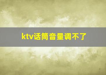 ktv话筒音量调不了