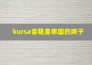 kursa音箱是哪国的牌子