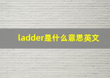 ladder是什么意思英文