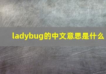 ladybug的中文意思是什么