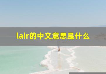 lair的中文意思是什么