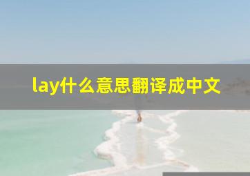 lay什么意思翻译成中文