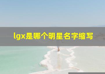 lgx是哪个明星名字缩写