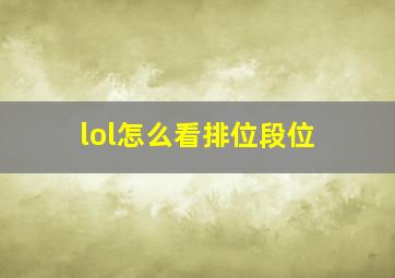 lol怎么看排位段位