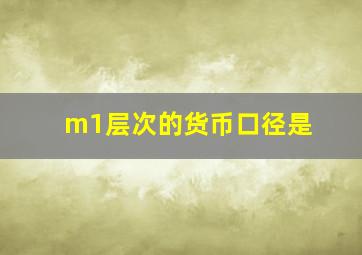 m1层次的货币口径是