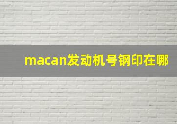 macan发动机号钢印在哪