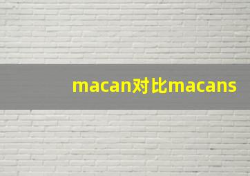 macan对比macans