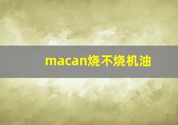 macan烧不烧机油