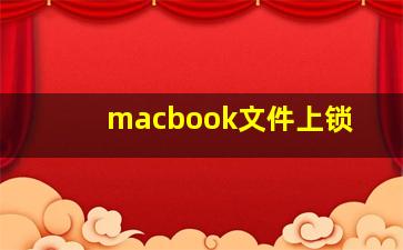 macbook文件上锁