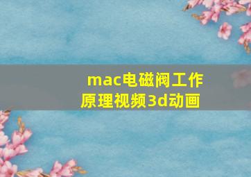 mac电磁阀工作原理视频3d动画