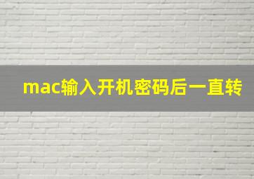 mac输入开机密码后一直转