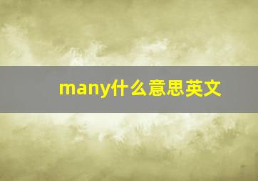 many什么意思英文