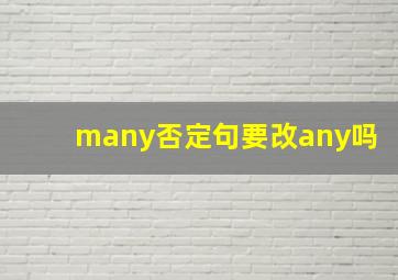 many否定句要改any吗