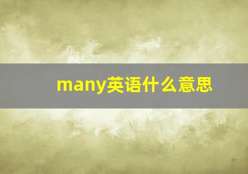 many英语什么意思