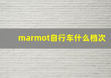 marmot自行车什么档次