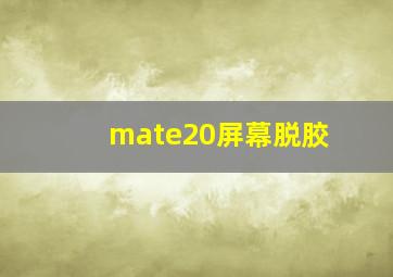 mate20屏幕脱胶