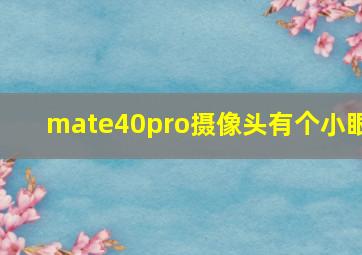 mate40pro摄像头有个小眼