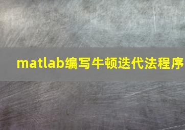 matlab编写牛顿迭代法程序