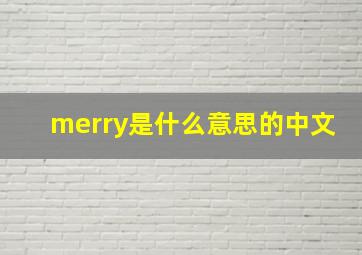 merry是什么意思的中文