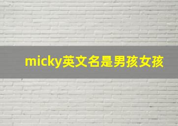 micky英文名是男孩女孩