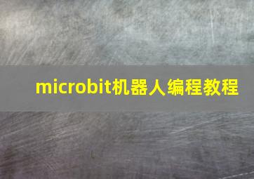 microbit机器人编程教程