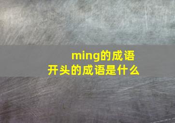 ming的成语开头的成语是什么