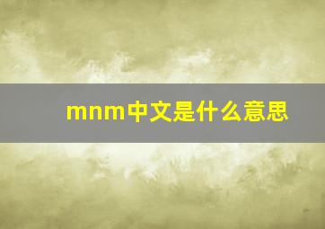 mnm中文是什么意思