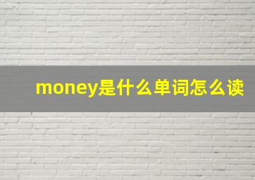 money是什么单词怎么读