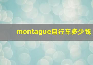 montague自行车多少钱