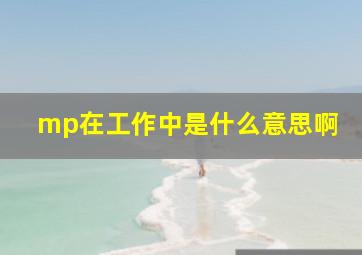 mp在工作中是什么意思啊