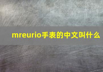 mreurio手表的中文叫什么