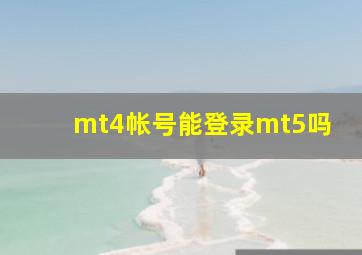 mt4帐号能登录mt5吗