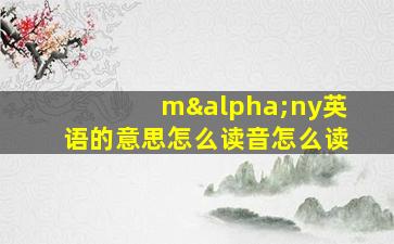 mαny英语的意思怎么读音怎么读