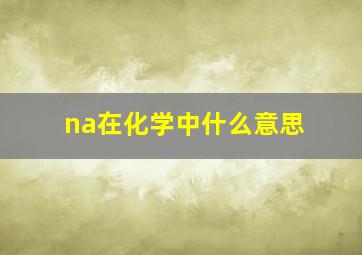 na在化学中什么意思