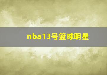 nba13号篮球明星