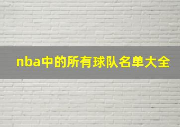 nba中的所有球队名单大全