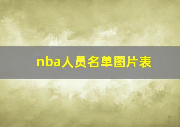 nba人员名单图片表