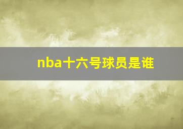 nba十六号球员是谁