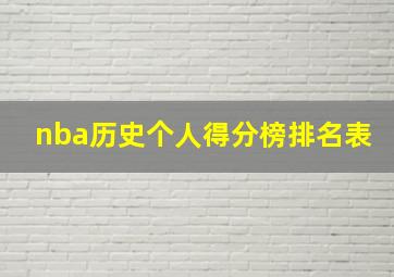 nba历史个人得分榜排名表