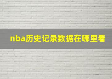 nba历史记录数据在哪里看